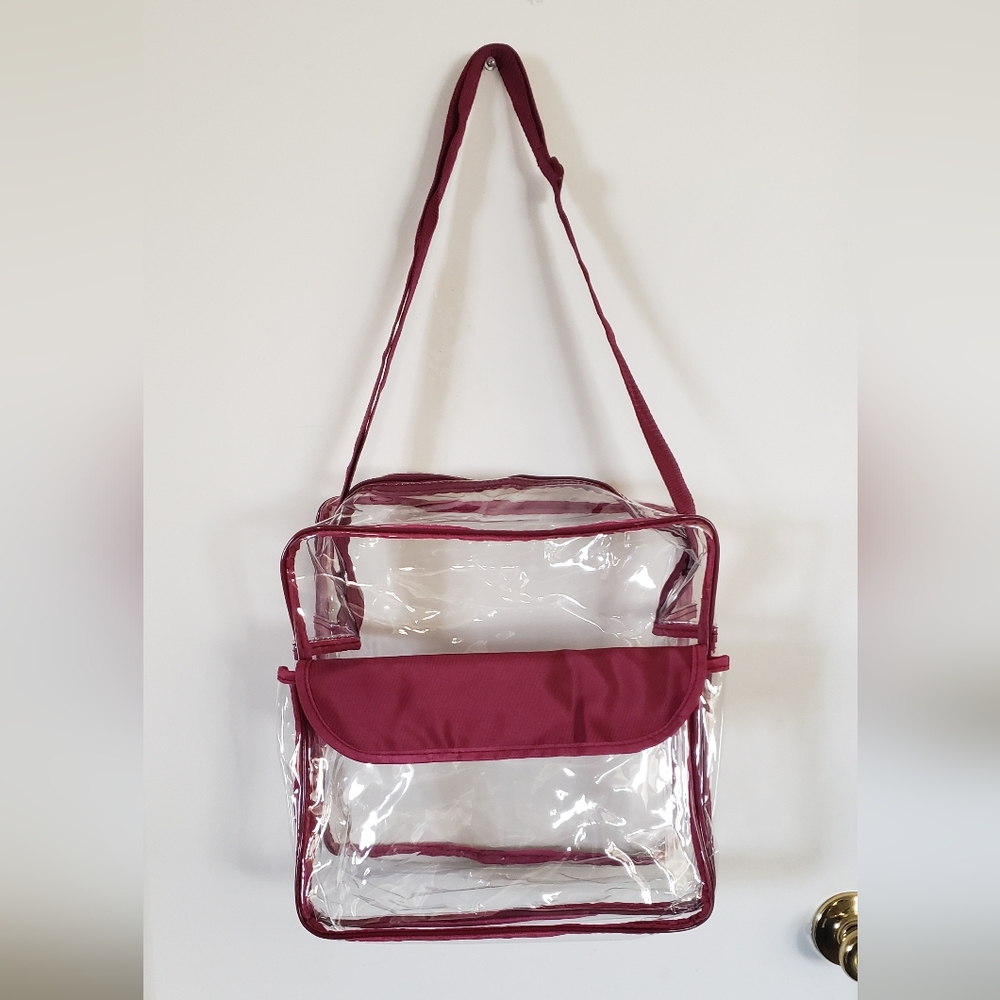 Clear Burgundy Shoulder Bag